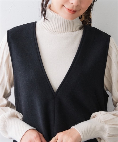 7days Life Styling（セブンデイズライフスタイリング）の「ウール調ふんわりジャージーフレアジャンパースカート（しわになりにくい・ウォッシャブル）<大きいサイズ有>（ジャンパースカート・レディース・チャコールグレー/ブラック・S/M/L/LL/3L/4L/5L/6L）」の10枚目の写真