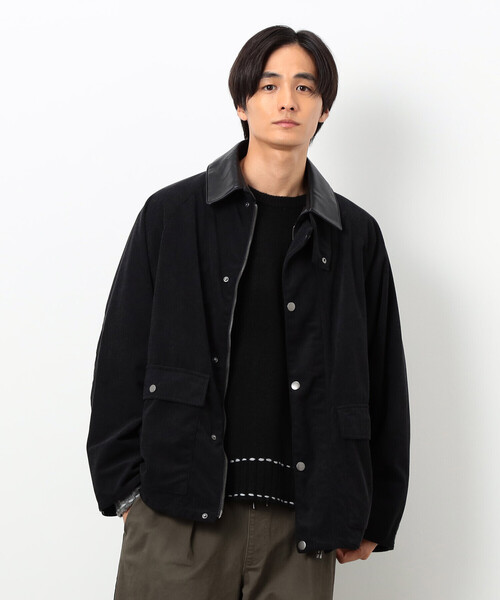 Purple&Yellow（パープルアンドイエロー）の「衿素材切替ブルゾン（ブルゾン・メンズ・ブラック/ベージュ/ワンウォッシュ・LARGE/SMALL/MEDIUM）」の2枚目の写真