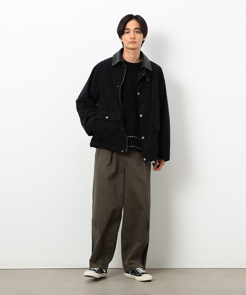 Purple&Yellow（パープルアンドイエロー）の「衿素材切替ブルゾン（ブルゾン・メンズ・ブラック/ベージュ/ワンウォッシュ・LARGE/SMALL/MEDIUM）」の5枚目の写真