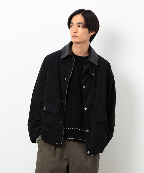 Purple&Yellow（パープルアンドイエロー）の「衿素材切替ブルゾン（ブルゾン・メンズ・ブラック/ベージュ/ワンウォッシュ・LARGE/SMALL/MEDIUM）」の6枚目の写真