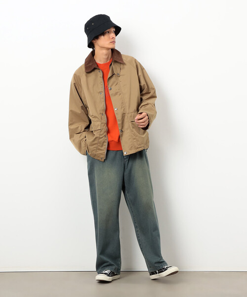 Purple&Yellow（パープルアンドイエロー）の「衿素材切替ブルゾン（ブルゾン・メンズ・ブラック/ベージュ/ワンウォッシュ・LARGE/SMALL/MEDIUM）」の9枚目の写真