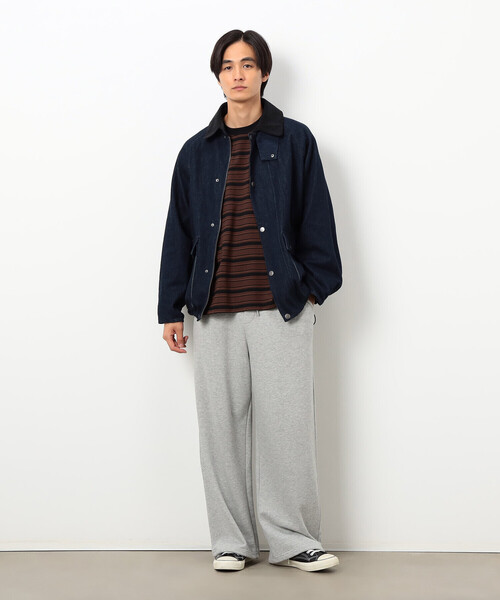 Purple&Yellow（パープルアンドイエロー）の「衿素材切替ブルゾン（ブルゾン・メンズ・ブラック/ベージュ/ワンウォッシュ・LARGE/SMALL/MEDIUM）」の14枚目の写真