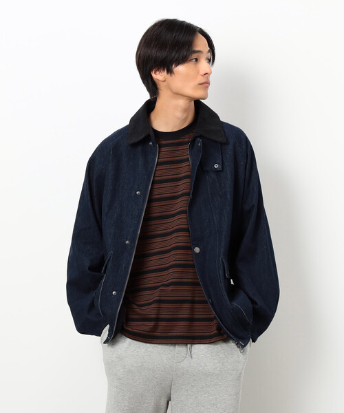 Purple&Yellow（パープルアンドイエロー）の「衿素材切替ブルゾン（ブルゾン・メンズ・ブラック/ベージュ/ワンウォッシュ・LARGE/SMALL/MEDIUM）」の17枚目の写真