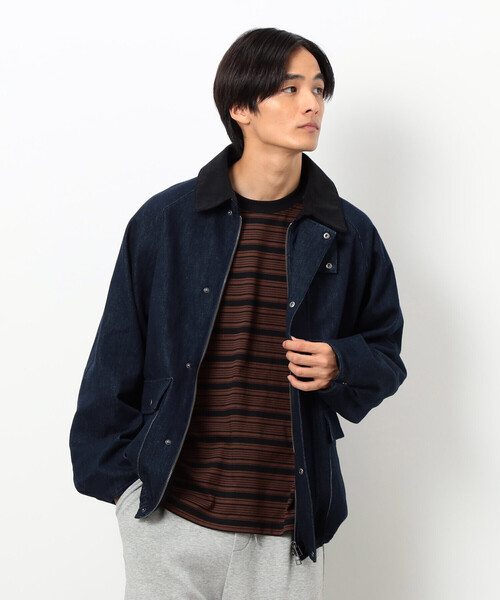 Purple&Yellow（パープルアンドイエロー）の「衿素材切替ブルゾン（ブルゾン・メンズ・ブラック/ベージュ/ワンウォッシュ・LARGE/SMALL/MEDIUM）」の20枚目の写真