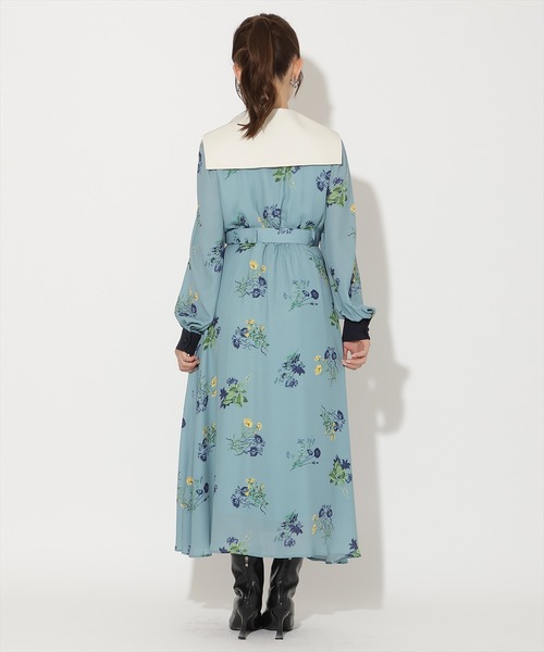 AND COUTURE(アンドクチュール)の「ドローイングフラワー配色襟長袖ワンピース(ワンピース・レディース・ブラック系その他/ベージュ系その他/グリーン系その他・FREE)」の17枚目の写真