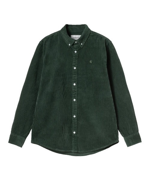 Carhartt WIP(カーハートダブリューアイピー)の「Carhartt WIP L/S MADISON CORD SHIRT(カーハートワークインプログレス ロングスリーブ マディソン ファインコードシャツ)(シャツ/ブラウス・メンズ・グリーン系/パープル系・X-LARGE/SMALL)」の2枚目の写真