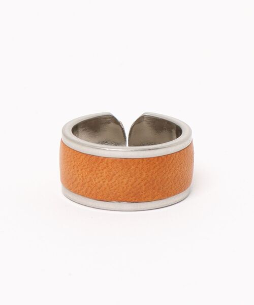 hobo(ホーボー)の「【hobo / ホーボー】BRASS RING with HORSE LEATHER(リング・メンズ・キャメル/ブラック・S/M)」の7枚目の写真
