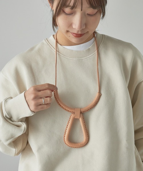 crescioni クレッシオーニ レザーネックレス ブラウン crescioni/クレッシオーニ union necklace ラティーゴレザー