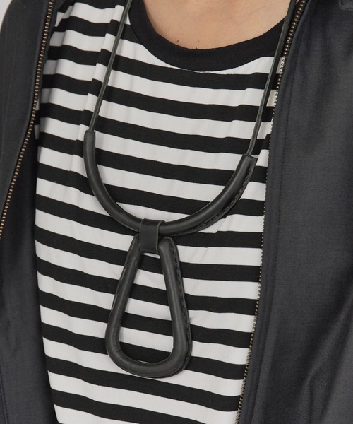 最終値下 極美品 CRESCIONI クレッシオーニ レザー ネックレス 黒 CRESCIONI | FLOR LEAHTER NECKLACE / BLACK ハンドメイドレザー