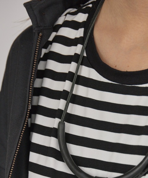 最終値下 極美品 CRESCIONI クレッシオーニ レザー ネックレス 黒 CRESCIONI | FLOR LEAHTER NECKLACE / BLACK ハンドメイドレザー