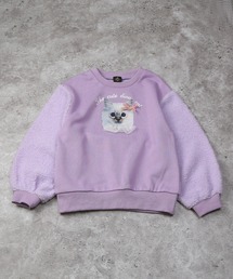 AIMABLE（エマーブル）の「ボアスリーブねこプリントトレーナー（スウェット）」