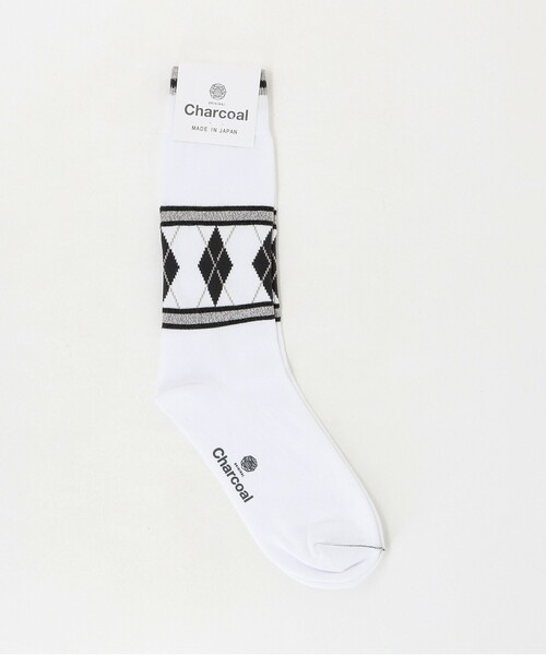 Steven Alan(スティーブンアラン)の「<ORIGINAL Charcoal> ARGYLE SOCKS/ソックス(ソックス/靴下・メンズ・ホワイト/ダークグレー・FREE)」の1枚目の写真