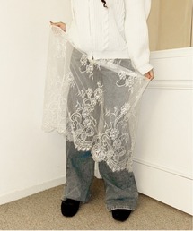 セール】スカート（ホワイト/白色系・花柄・ボタニカル柄