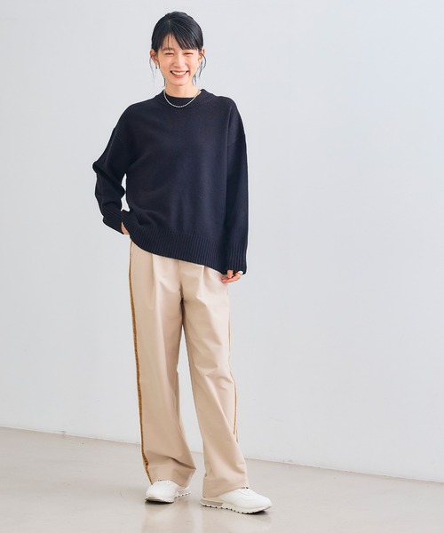セール】《洗える》エブ楽 ジャージーベロアサイドラインパンツ セール】《洗える》エブ楽 ジャージーベロアサイドラインパンツ