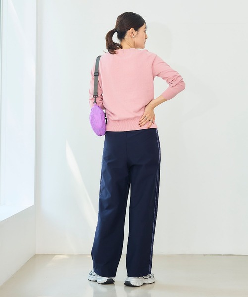 CROSS FUNCTION（クロスファンクション）の「《洗える》エブ楽 ジャージーベロアサイドラインパンツ【CROSS FUNCTION/クロスファンクション】（その他パンツ・レディース・ネイビー/ブラック/グレイッシュベージュ・L/M/LL）」の13枚目の写真