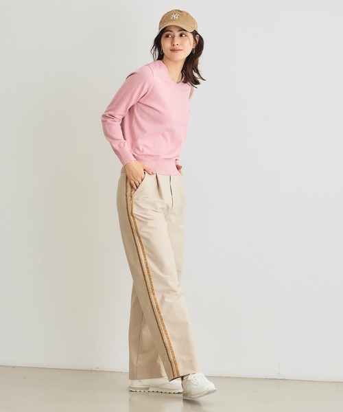 CROSS FUNCTION（クロスファンクション）の「《洗える》エブ楽 ジャージーベロアサイドラインパンツ【CROSS FUNCTION/クロスファンクション】（その他パンツ・レディース・ネイビー/ブラック/グレイッシュベージュ・L/M/LL）」の19枚目の写真