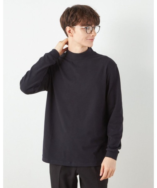 SUIT SELECT(スーツセレクト)の「【RBC/長袖】ピーチフェイスモック(Tシャツ/カットソー・メンズ・ブラック/グレー/ブラウン/ネイビー・SMALL/MEDIUM/LARGE/X-LARGE)」の2枚目の写真