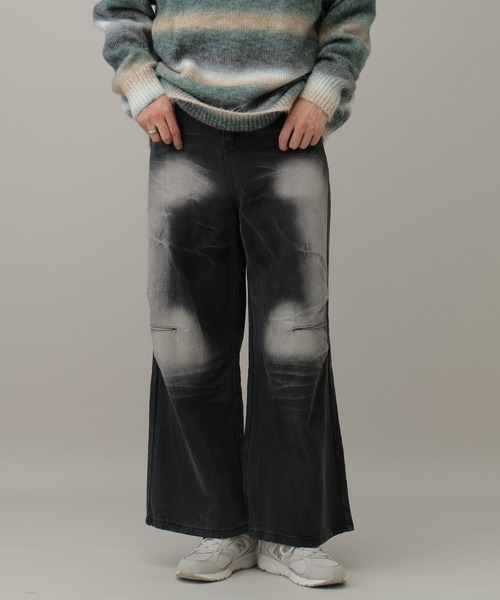 LAND MUSEUM(ランドミュージアム)の「LAND MUSEUM/フレア加工デニム(デニムパンツ・メンズ・ブラック・LARGE/MEDIUM)」の1枚目の写真