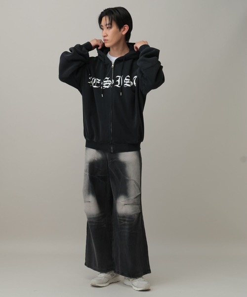 LAND MUSEUM(ランドミュージアム)の「LAND MUSEUM/フレア加工デニム(デニムパンツ・メンズ・ブラック・LARGE/MEDIUM)」の2枚目の写真