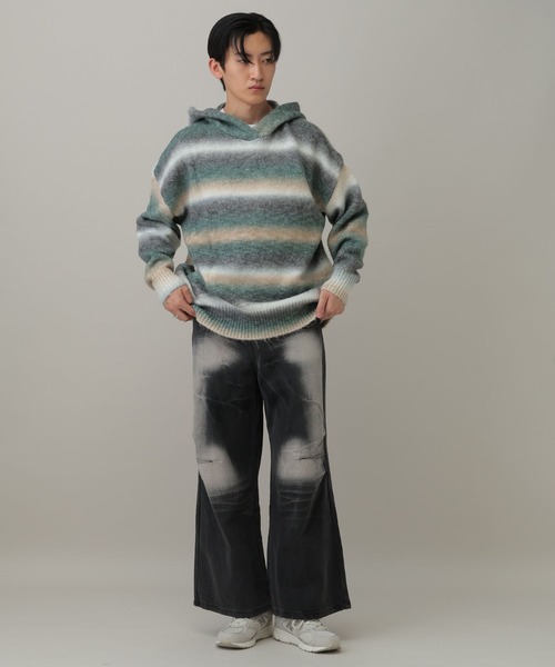 LAND MUSEUM(ランドミュージアム)の「LAND MUSEUM/フレア加工デニム(デニムパンツ・メンズ・ブラック・LARGE/MEDIUM)」の3枚目の写真