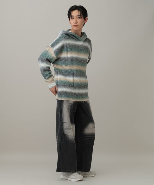 LAND MUSEUM(ランドミュージアム)の「LAND MUSEUM/フレア加工デニム(デニムパンツ・メンズ・ブラック・LARGE/MEDIUM)」の4枚目の写真