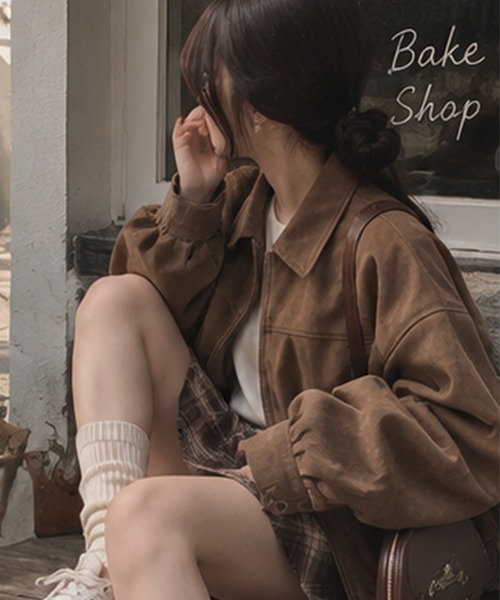 lulufa(ルルファ)の「スエードZIPブルゾン 秋/韓国 トレンド 26AW(ブルゾン・レディース・ブラウン/ベージュ・FREE)」の17枚目の写真
