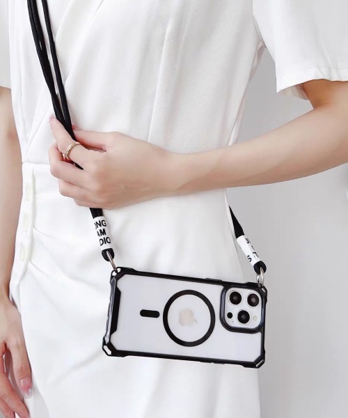 Fun & Daily(ファンアンドデイリー)の「Magsafe対応 Clear iPhone Shoulder Case 15 16 17 Plus Pro ProMax / アイフォンケース(スマホケース/カバー・レディース・パープル/ブラック・iPhone 16 Pro Max/iPhone 16 Pro/iPhone 16 Plus/iPhone 16/iPhone 15 Pro Max/iPhone 15 Pro/iPhone 15 Plus/iPhone 15/iPhone 17/iPhone 17 Pro/iPhone 17 Pro Max)」の2枚目の写真