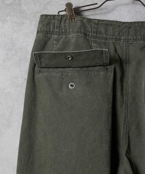 パンツ nin HAND PAINTED VINTAGE STONE WASH BELTED WIDE PANTS / ハンド