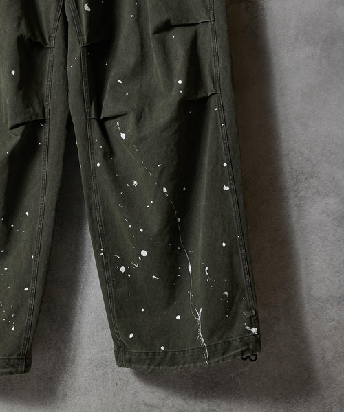 NUMBER (N)INE（ナンバーナイン）の「HAND PAINTED VINTAGE STONE WASH BELTED WIDE PANTS / ハンドペイント ヴィンテージ ウォッシュ バックル ベルト ワイド パンツ（その他パンツ・メンズ・オリーブ/チャコール/ブラック・2/4/3）」の9枚目の写真