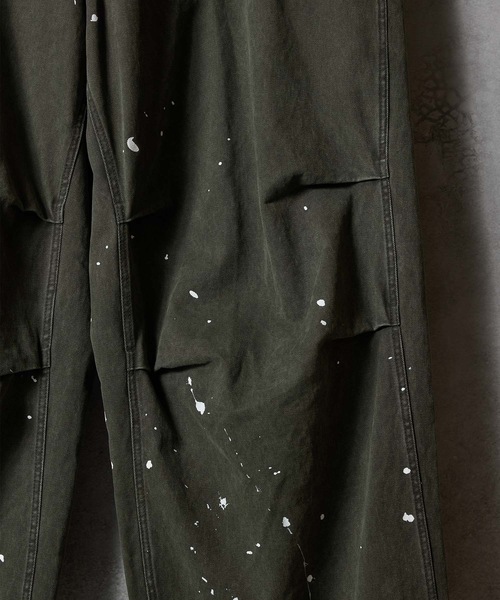 NUMBER (N)INE（ナンバーナイン）の「HAND PAINTED VINTAGE STONE WASH BELTED WIDE PANTS / ハンドペイント ヴィンテージ ウォッシュ バックル ベルト ワイド パンツ（その他パンツ・メンズ・オリーブ/チャコール/ブラック・2/4/3）」の10枚目の写真