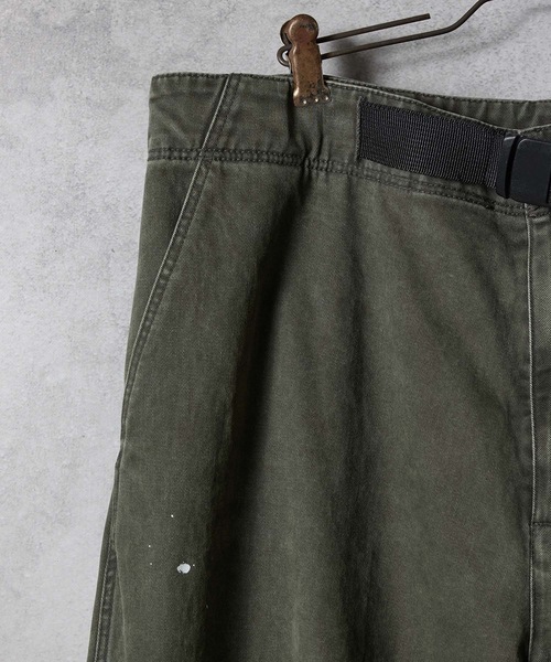 NUMBER (N)INE（ナンバーナイン）の「HAND PAINTED VINTAGE STONE WASH BELTED WIDE PANTS / ハンドペイント ヴィンテージ ウォッシュ バックル ベルト ワイド パンツ（その他パンツ・メンズ・オリーブ/チャコール/ブラック・2/4/3）」の6枚目の写真