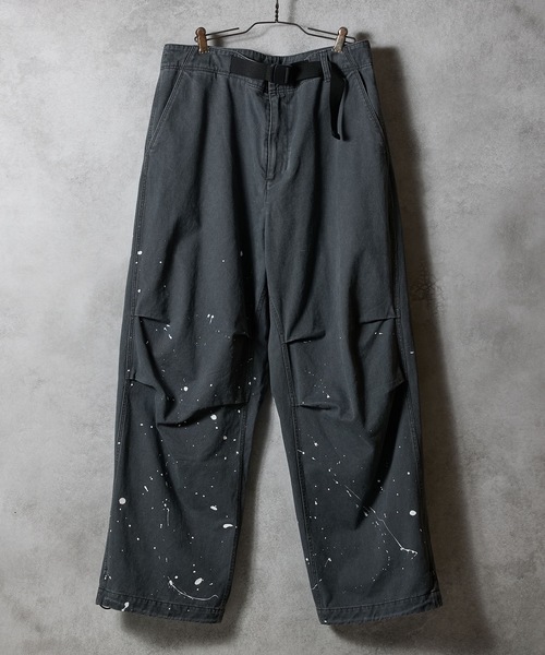 NUMBER (N)INE（ナンバーナイン）の「HAND PAINTED VINTAGE STONE WASH BELTED WIDE PANTS / ハンドペイント ヴィンテージ ウォッシュ バックル ベルト ワイド パンツ（その他パンツ・メンズ・オリーブ/チャコール/ブラック・2/4/3）」の18枚目の写真