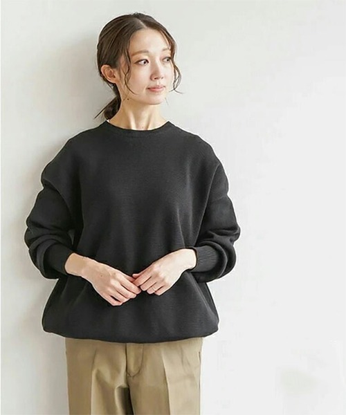 SOLAMONAT(ソラモナ)の「ウエハースニットドローコードプルオーバー(ニット/セーター・レディース・ホワイト/レッド/ネイビー/キナリ/杢グレー/チャコールグレー/ブラック・FREE)」の1枚目の写真