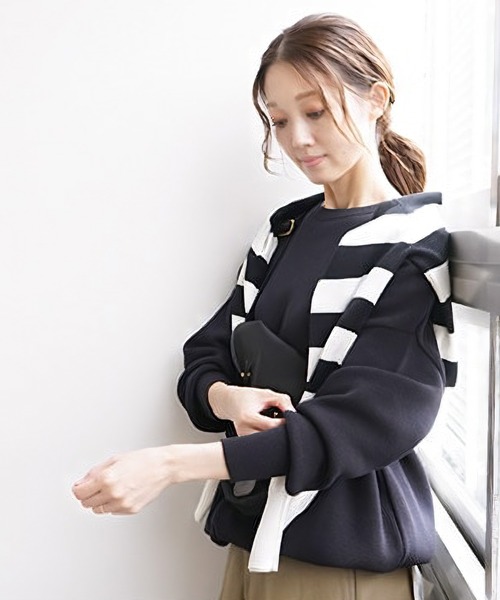 SOLAMONAT(ソラモナ)の「ウエハースニットドローコードプルオーバー(ニット/セーター・レディース・ホワイト/レッド/ネイビー/キナリ/杢グレー/チャコールグレー/ブラック・FREE)」の8枚目の写真