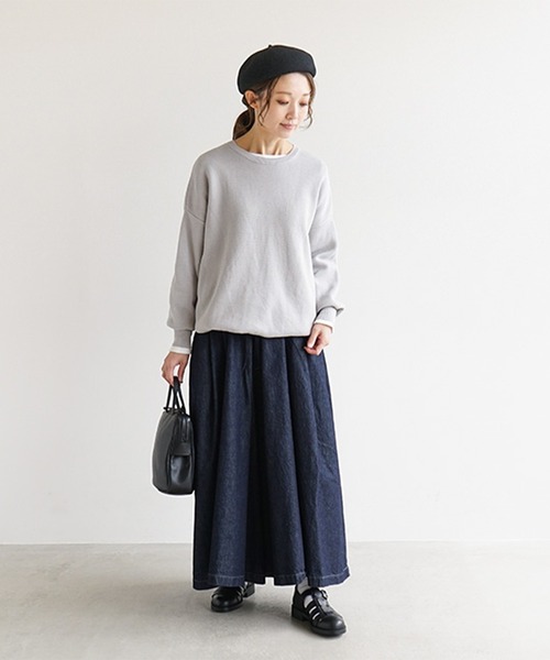 SOLAMONAT(ソラモナ)の「ウエハースニットドローコードプルオーバー(ニット/セーター・レディース・ホワイト/レッド/ネイビー/キナリ/杢グレー/チャコールグレー/ブラック・FREE)」の11枚目の写真