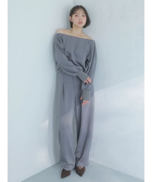 dazzlin（ダズリン）の「【吉田朱里】バレルレッグスウェットパンツ ※BLACK WEB限定カラー（スウェットパンツ・レディース・ベージュ/オフホワイト/チャコールグレー/ブラック・SMALL/MEDIUM）」の18枚目の写真