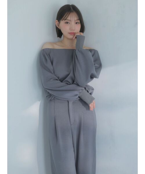 dazzlin（ダズリン）の「【吉田朱里】バレルレッグスウェットパンツ ※BLACK WEB限定カラー（スウェットパンツ・レディース・ベージュ/オフホワイト/チャコールグレー/ブラック・SMALL/MEDIUM）」の19枚目の写真