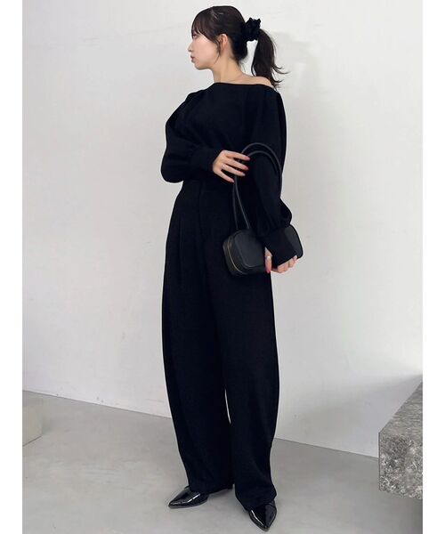 dazzlin（ダズリン）の「【吉田朱里】バレルレッグスウェットパンツ ※BLACK WEB限定カラー（スウェットパンツ・レディース・ベージュ/オフホワイト/チャコールグレー/ブラック・SMALL/MEDIUM）」の9枚目の写真