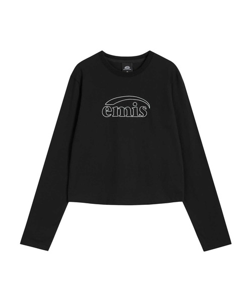 EMIS(イミス)の「(W) LONG SLEEVE CHAIN STITCH T-SHIRT(Tシャツ/カットソー・レディース・クリーム/ブラック・FREE)」の1枚目の写真