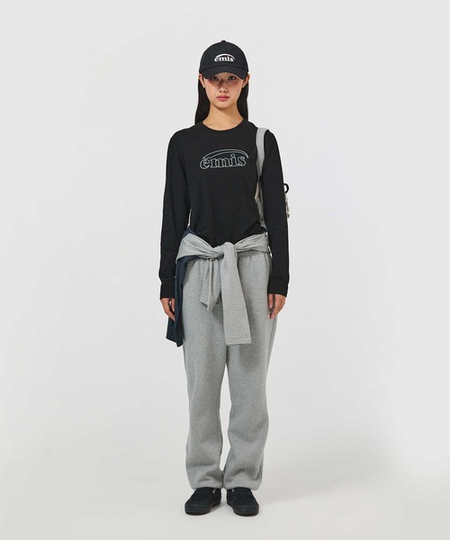 EMIS(イミス)の「(W) LONG SLEEVE CHAIN STITCH T-SHIRT(Tシャツ/カットソー・レディース・クリーム/ブラック・FREE)」の3枚目の写真