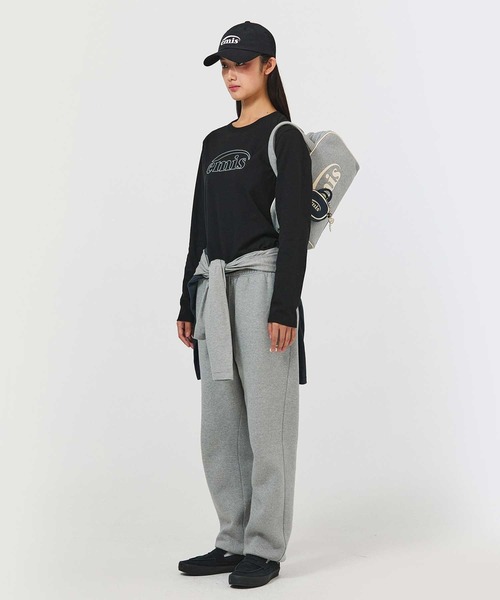 EMIS(イミス)の「(W) LONG SLEEVE CHAIN STITCH T-SHIRT(Tシャツ/カットソー・レディース・クリーム/ブラック・FREE)」の4枚目の写真