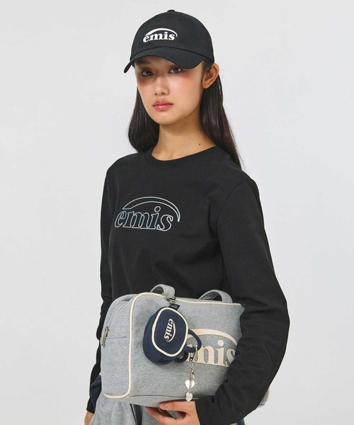 EMIS(イミス)の「(W) LONG SLEEVE CHAIN STITCH T-SHIRT(Tシャツ/カットソー・レディース・クリーム/ブラック・FREE)」の6枚目の写真