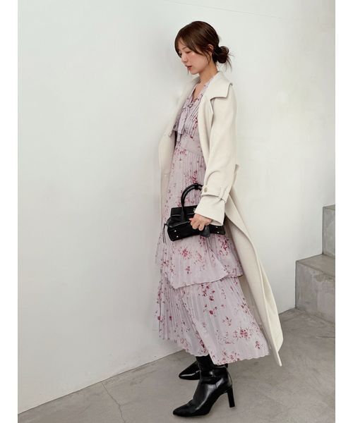 SNIDEL Sustainableプリーツプリントワンピース Sustainableプリーツプリントワンピース(マキシ・ロングワンピース