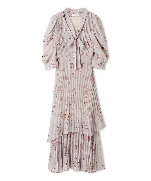 SNIDEL（スナイデル）の「Sustainableプリーツプリントワンピース（ワンピース・レディース・グレー/アイボリー/ライトグレー・1/0）」の7枚目の写真