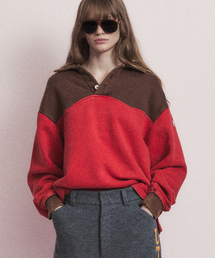 WESTERN COLOR BLOCK SWEATSHIRT RED