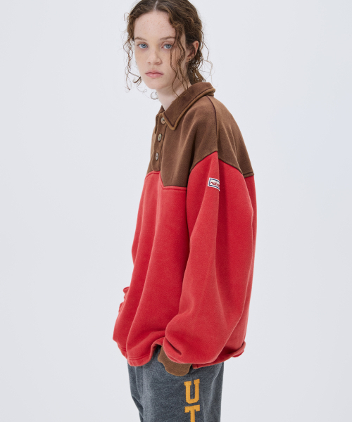 NOHANT(ノアン)の「WESTERN COLOR BLOCK SWEATSHIRT RED(スウェット・メンズ・レッド・SMALL/MEDIUM/LARGE)」の3枚目の写真