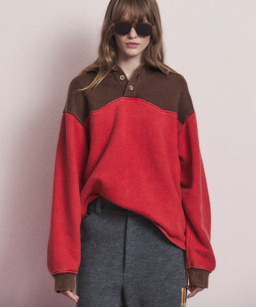 NOHANT(ノアン)の「WESTERN COLOR BLOCK SWEATSHIRT RED(スウェット・メンズ・レッド・SMALL/MEDIUM/LARGE)」の5枚目の写真