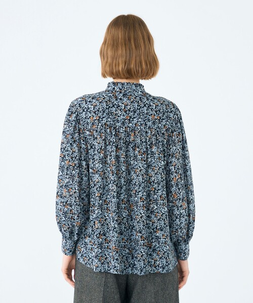 セール】ブローフラワープリント フリルブラウス（シャツ/ブラウス