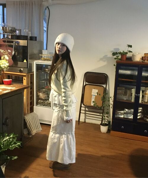 FLAREUP(フレアアップ)の「Fur Knit Beanie (FL-727_White)(ニットキャップ/ビーニー・レディース・ホワイト・FREE)」の20枚目の写真
