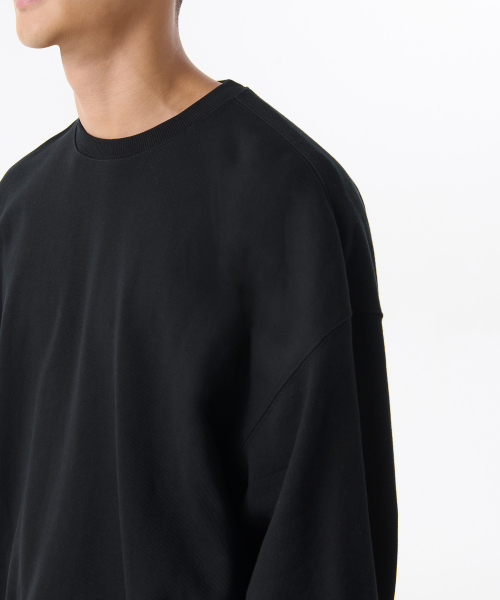 MUSINSA STANDARD（ムシンサスタンダード）の「ルーズバルーンスウェットシャツ[ブラック]（スウェット・メンズ・その他・SMALL/MEDIUM/LARGE/X-LARGE/XX-LARGE/XXX-LARGE）」の3枚目の写真